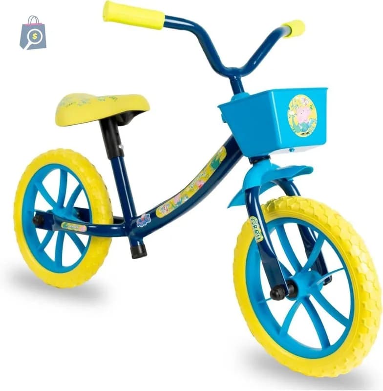 Verden Bicicleta de Equilíbrio sem Pedal Balance Peppa George com Cestinha