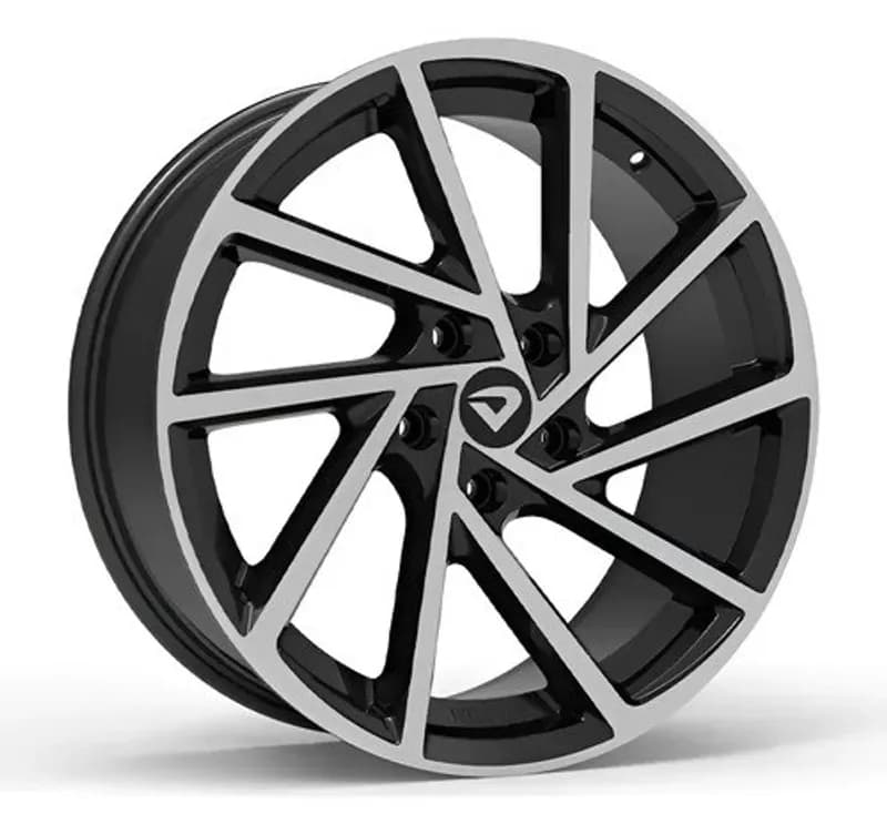 Roda Aro 20 Tala 7,5 Volcano R-seven Furação 5x112 Jetta Preto Diamantado