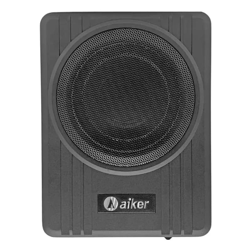 Subwoofer Ativo Aiker 8 Pol 600W Caixa Slim Compacto para Carro Preto