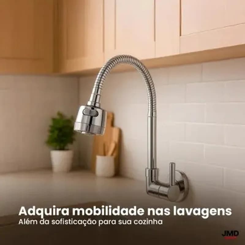Torneira Gourmet Flexível Cromada com Alavanca e Bica Articulada para Cozinha - Star produtos