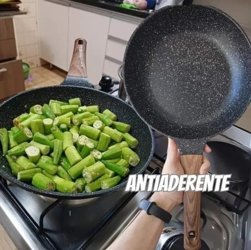 Frigideira Panela De Cerâmica Indução Magnética Ou Gás Compacta Com Cabo Ergonômico Linha Premium - MALIBU