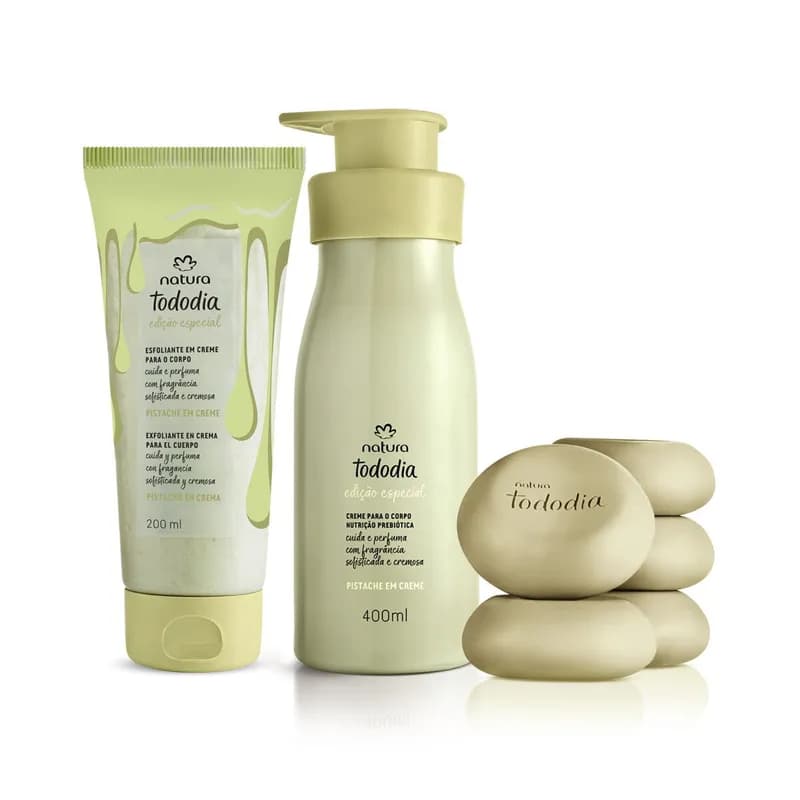 Kit Esfoliante, Sabonete e Hidratante Tododia Pistache