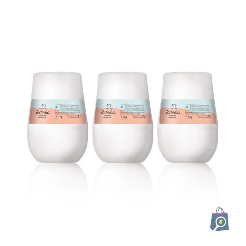 Kit Desodorante Antitranspirante Roll-on Tododia Macadâmia