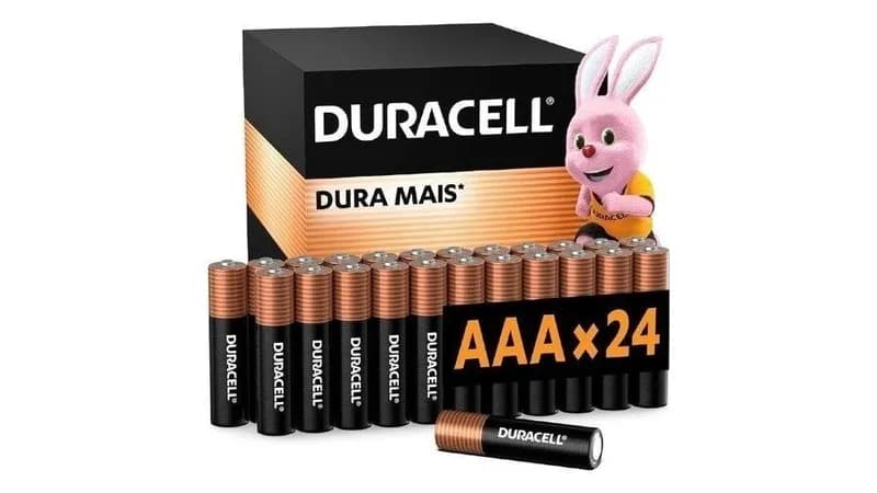 Duracell Pilhas Alcalinas AAA Palito Pack com 24 Unidades