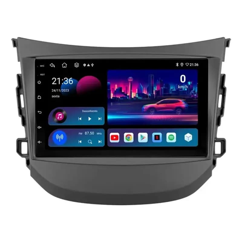 Multimídia HB20 12/19 7" 2GB 32GB Android Auto CarPlay + Ré Preto