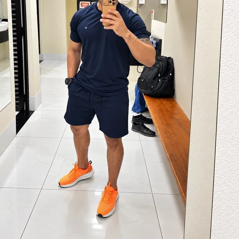 Kit 8 Peças Dry Fit 4 Camisetas + 4 Shorts Sandrini