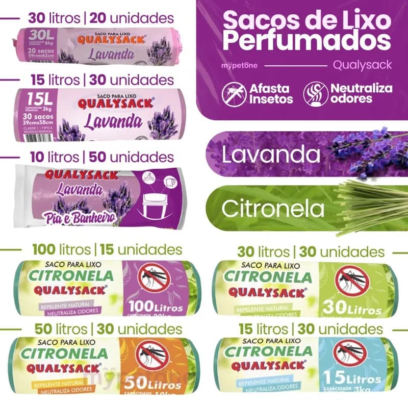 Saco de Lixo Aroma Lavanda e Citronela