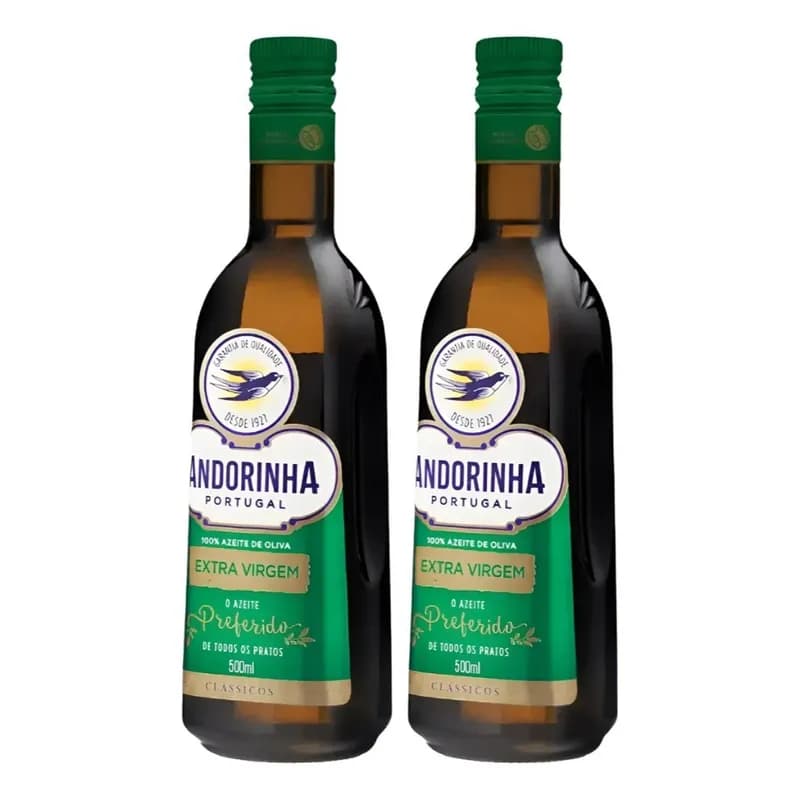 Kit Azeite De Oliva Extra Virgem Andorinha Vidro 500ml