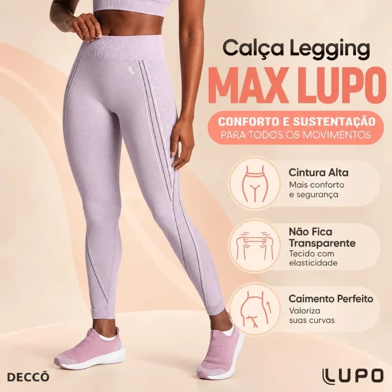 Calça Legging Max Lupo Sport Tecnologia Sem Costura