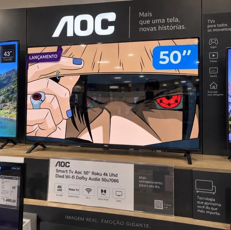 Smart Tv Aoc Led 50" 4k Wi-fi Roku Tv 50U7045/78G