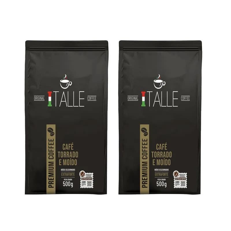 Café Torrado E Moído Extraforte 1kg Kit 2