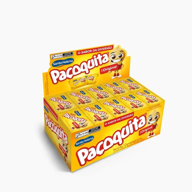 Paçoquita Quadrada Embalada Display 1Kg