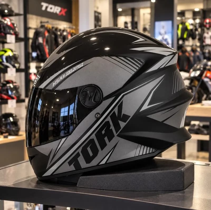 Pro Tork Capacete Moto R8, Viseira Fumê, Preto/prata, Tam. 58