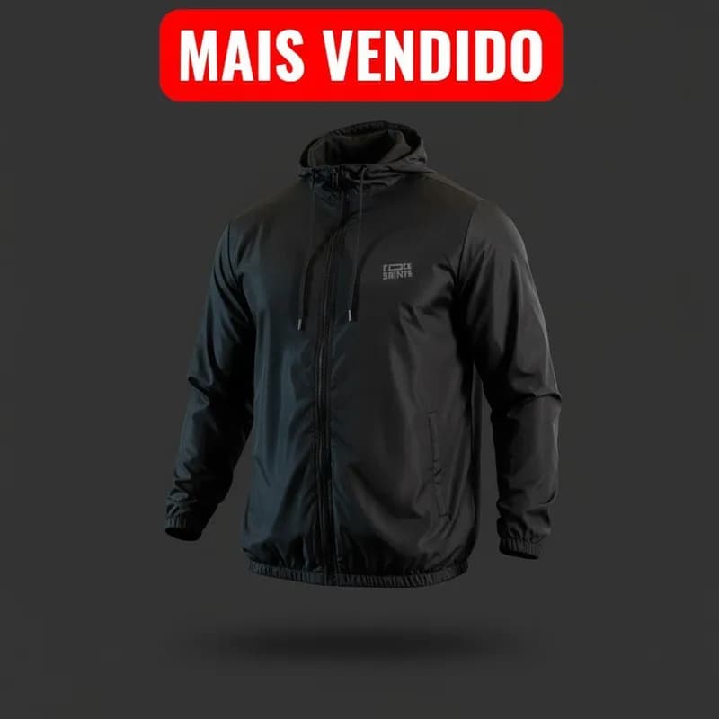 Corta Vento Masculina Impermeável Semi Forrada Preto