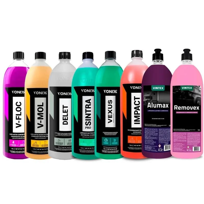 Kit V-Floc + V-Mol + Delet + Sintra + Vexus + Alumax + Removex + Impact 1,5L Vonixx Vintex