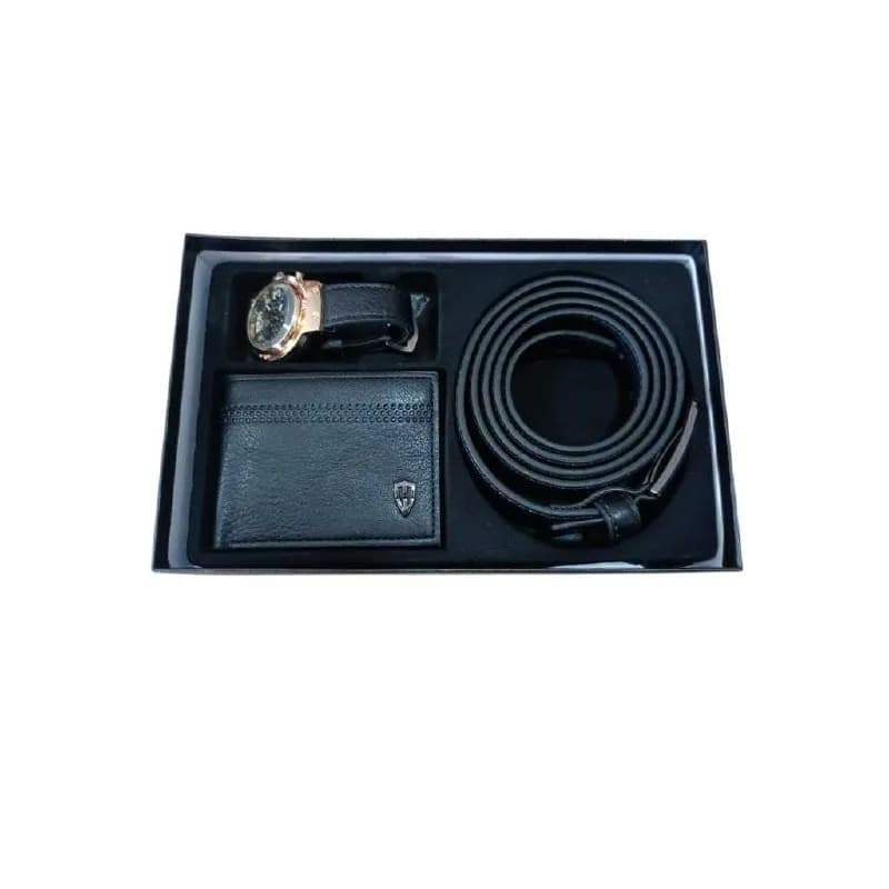 Kit Masculino Clássico Cinto Carteira e Relógio