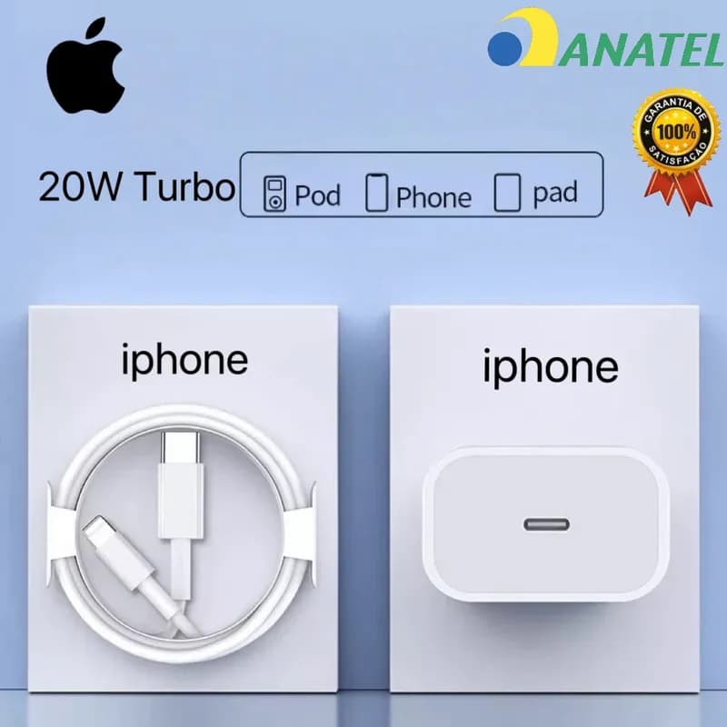 Carregador Original Para iPhone Fonte Cabo 20w