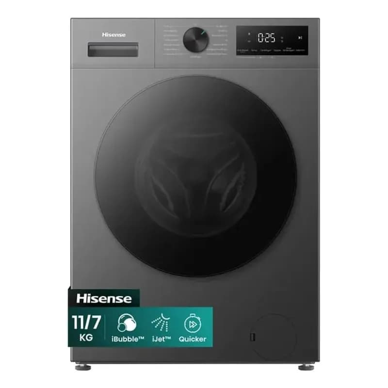 Lava e Seca Hisense 1i 11kg/7kg - 4 em 1, Inverter, Ciclo Rápido, Economia de Água - WD1i1141