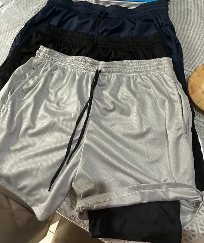 Kit 3 Bermudas Masculinas Short 2 em 1
