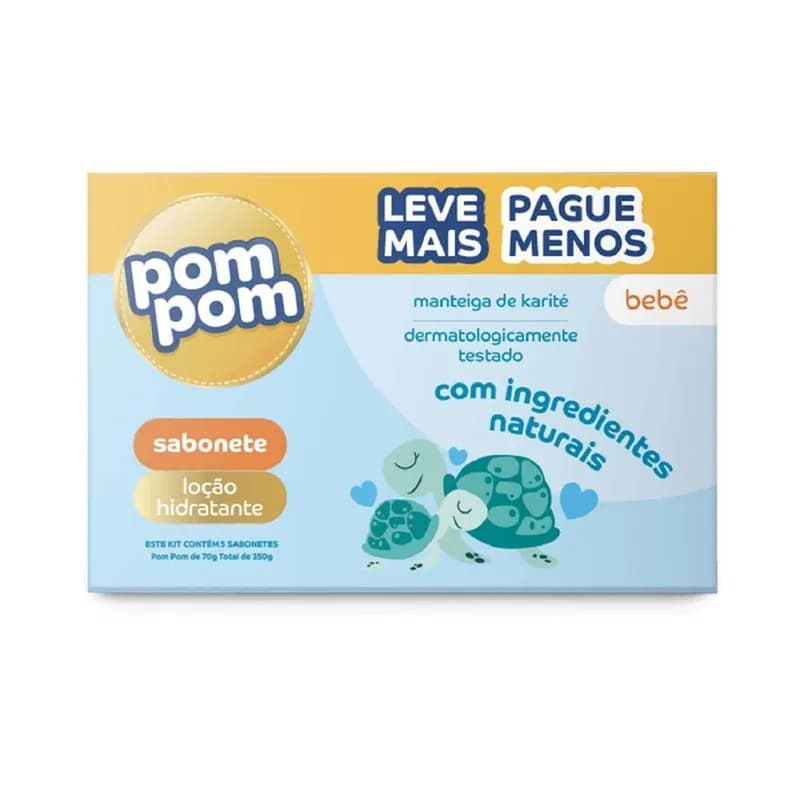 Sabonete Infantil Pom Pom Hidratante Leve 5 Pague 4