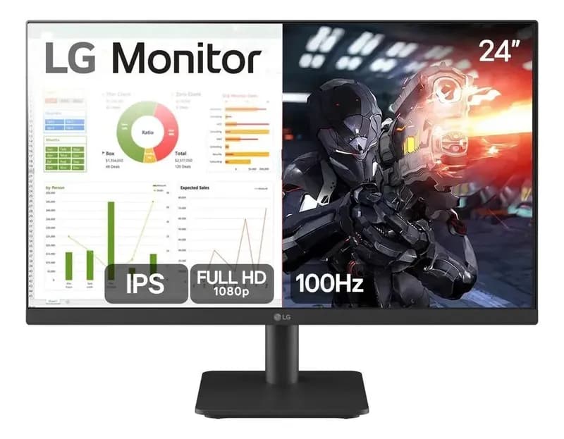 Monitor LG 24" IPS Full HD 100Hz HDMI Preto - 24MS500-B