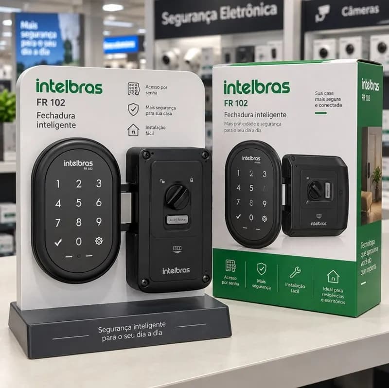 Fechadura Digital De Sobrepor Fr 102 Preto Intelbras