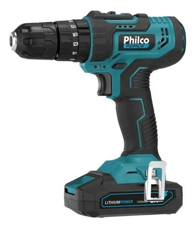 Furadeira Parafusadeira de Impacto Philco PPF21M 21V 10mm Bivolt Azul-petróleo
