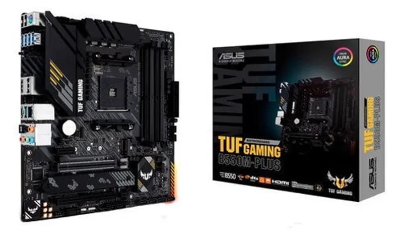 Placa Mãe Asus TUF Gaming B550M-Plus DDR4 AMD AM4 mATX RGB