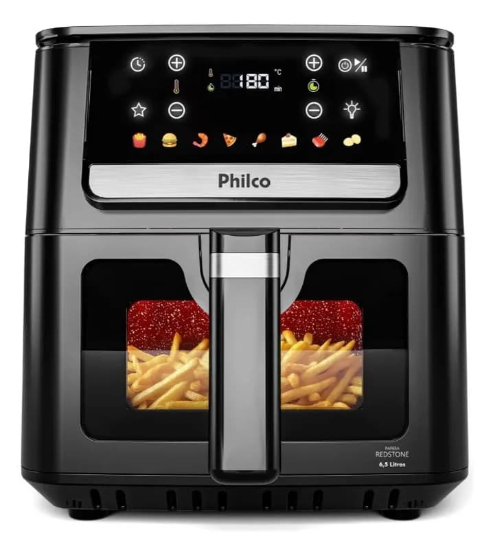 Air Fryer Philco 6,5L Visor Glass Redstone