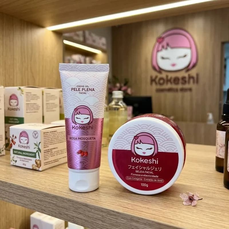 Kit Kokeshi Pele Plena Rosa Mosqueta + Geleia de Colágeno