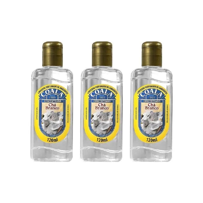 Combo 3 Limpadores Coala Chá Branco 120 ml