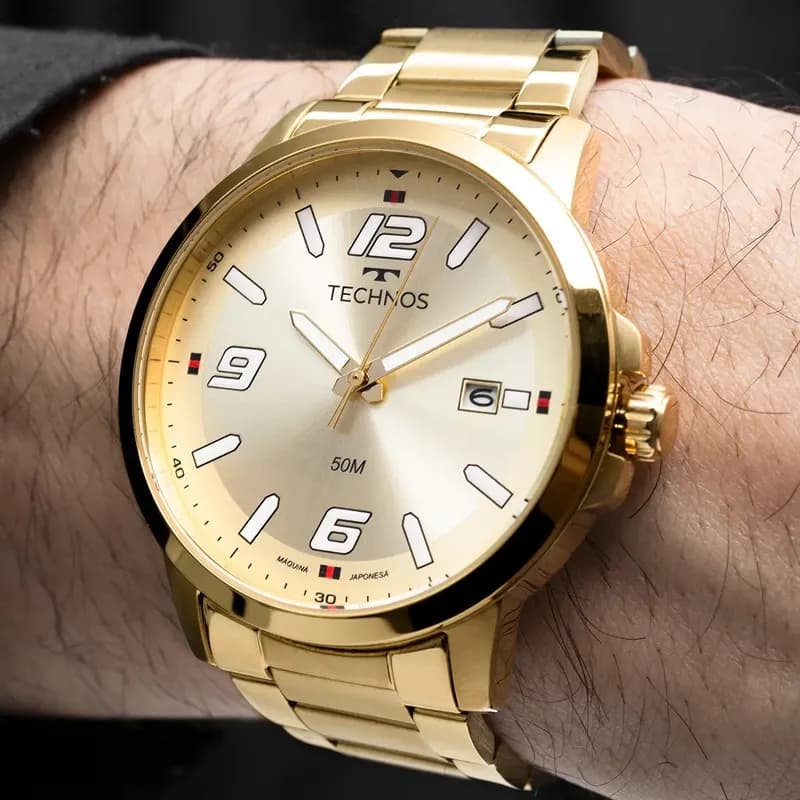 Relógio Technos Masculino Racer Dourado