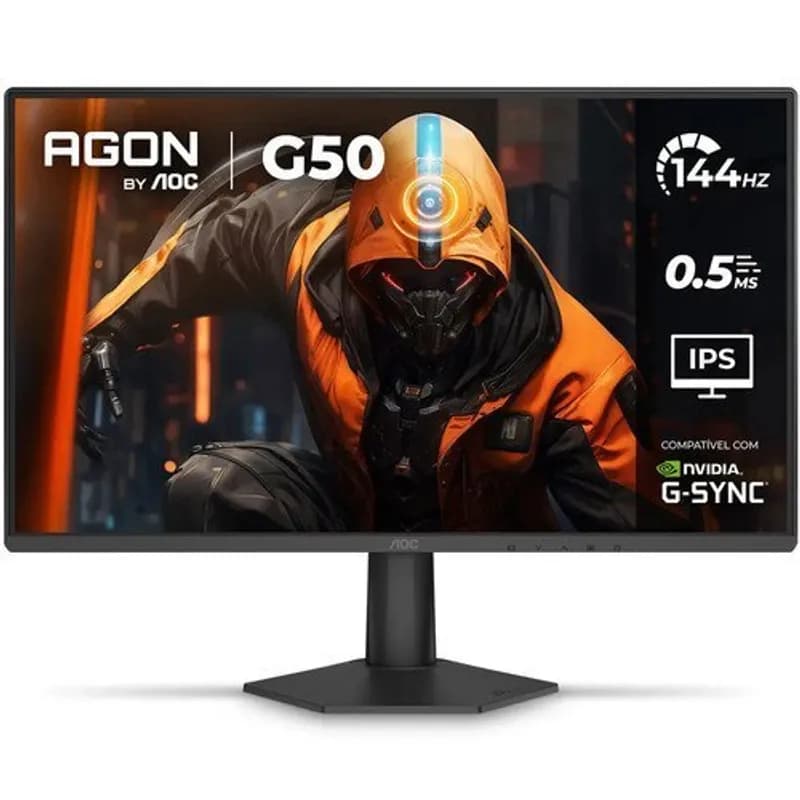 Monitor Gamer AOC AGON G50 24" 144Hz 0,5ms IPS HDR10 G-SYNC 24G50F Preto