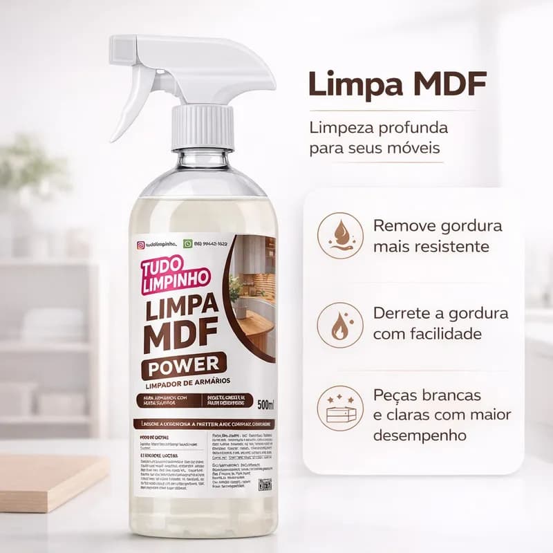 MDF Power Tudo Limpinho 500ml Com Spray
