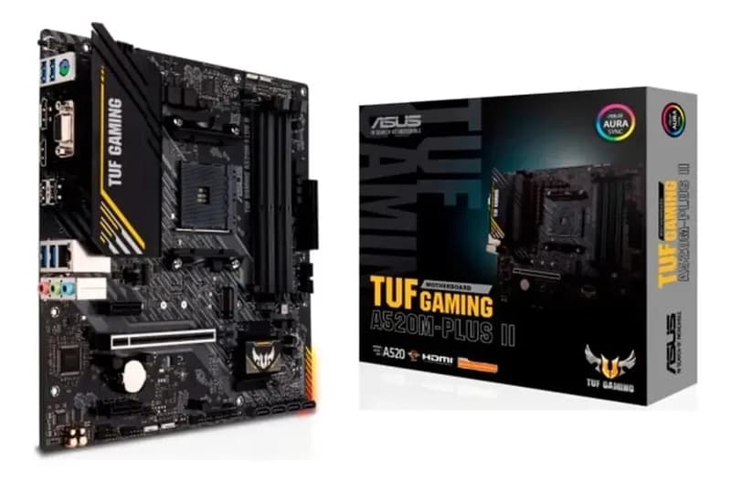 Placa-Mãe Asus TUF Gaming A520M-PLUS II AMD AM4 MATX DDR4