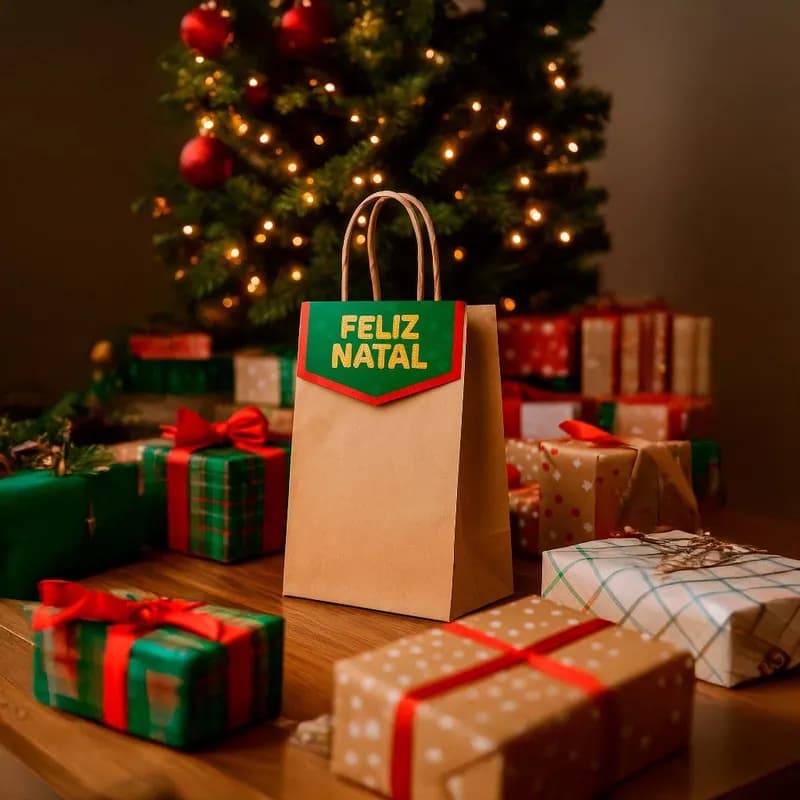 Tag Solapa Para Sacola Temática De Natal 50 Unidades