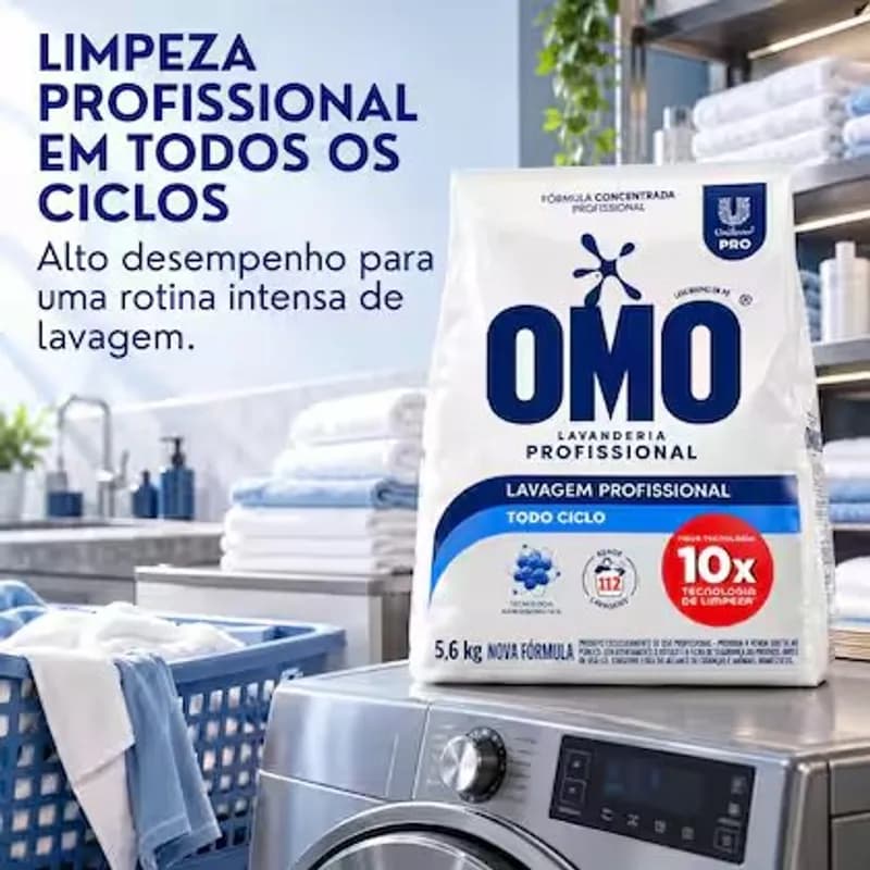 Lava Roupas em Pó Omo Lavanderia Pro 5,6kg