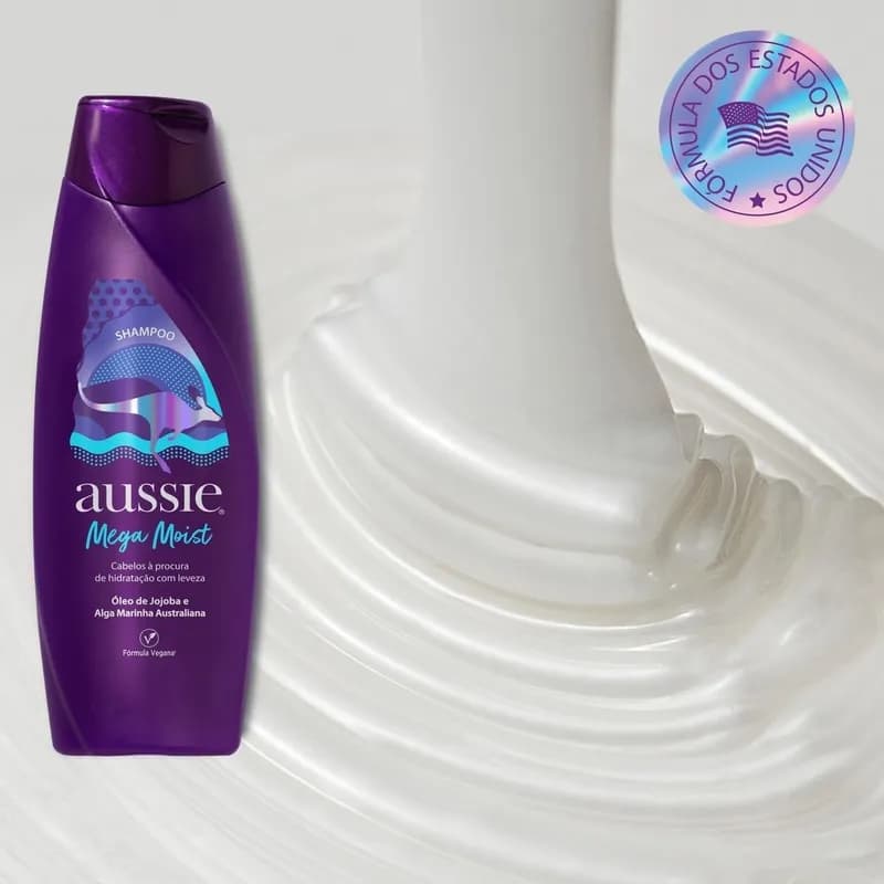Aussie Shampoo Mega Moist com Óleo de Jojoba 180 ml