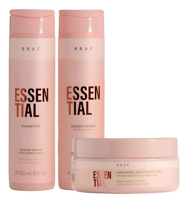 Braé Essential Kit Shampoo 250ml + Condicionador 250ml + Máscara 200g