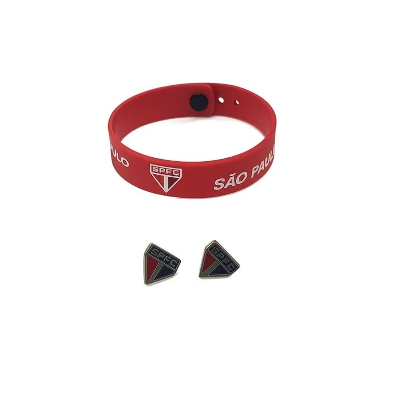 Pulseira São Paulo Tricolor Paulista + Pingente Personalizado para Chinelo