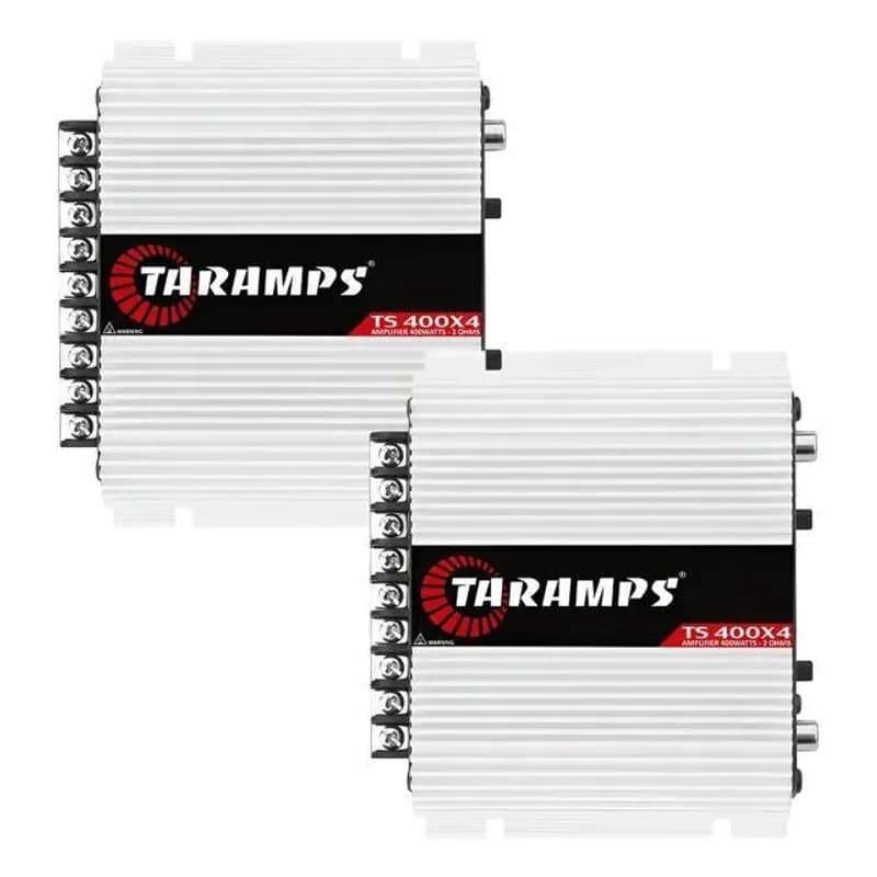 Kit 2 Taramps TS 400x4 Amplificador 400W RMS 2/3/4 Canais Branco