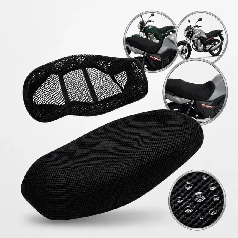 Capa de Banco de Moto Térmica Impermeável Titan CG 125 150 160 Preta