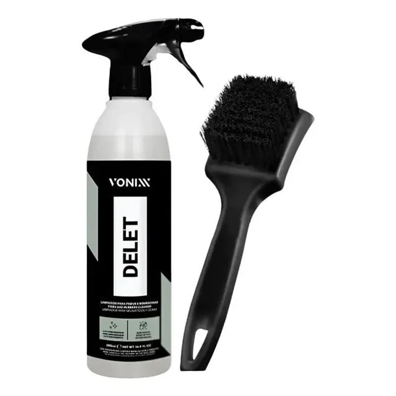 Delet Vonixx Limpa Borracha Plástico Limpador + Escova Pneu