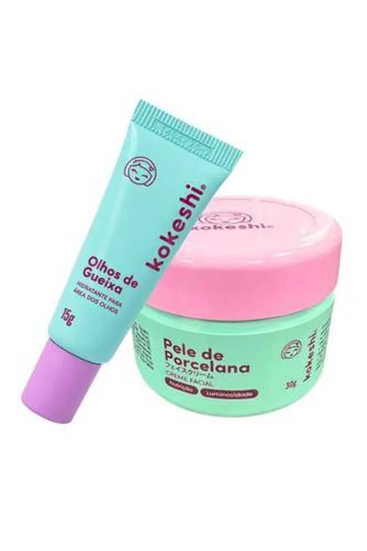Kit Dupla Renovadores Faciais Kokeshi Pele Porcelana Olhos Gueixa