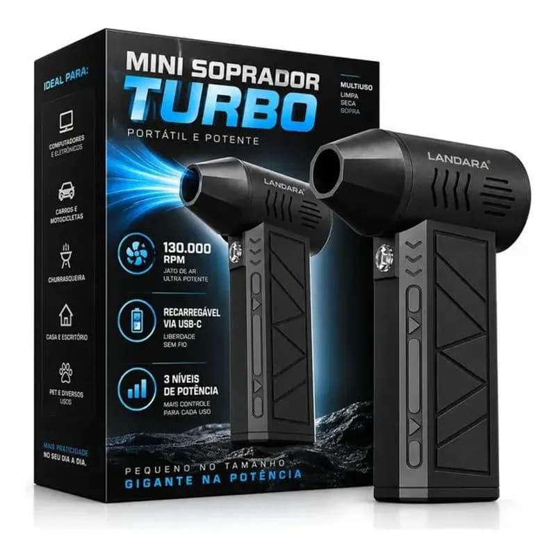 Soprador de Ar Turbo Automotivo Portátil Sem Fio