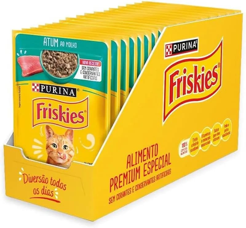 Pack 15 un. Nestlé Purina Friskies Ração para Gatos Atum ao Molho 85g
