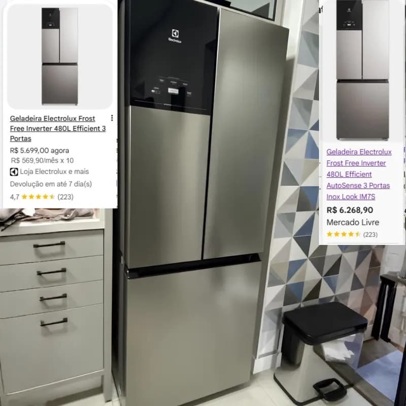 Geladeira Electrolux Frost Free Inverter 480L Inox Look (IM7S) 220V