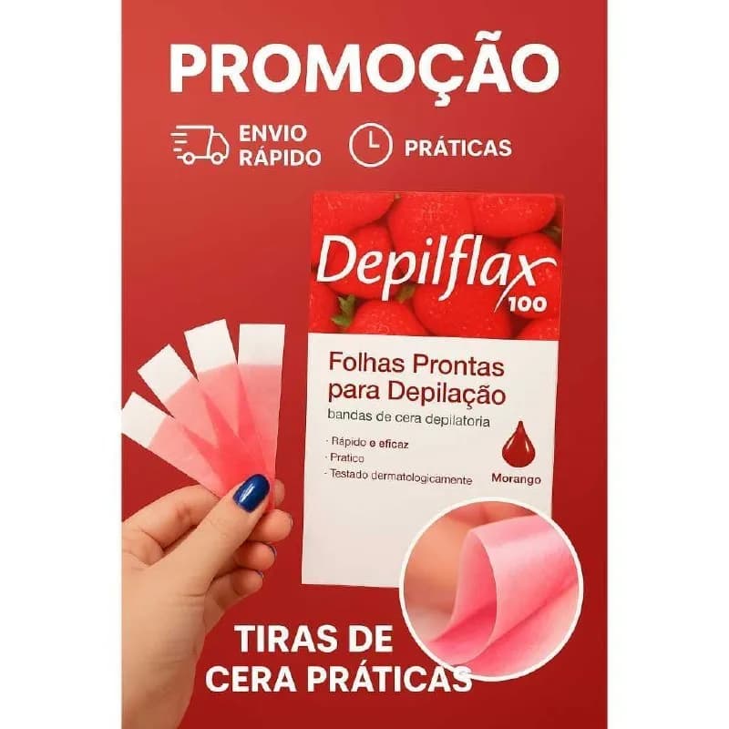 KIT 40 Tiras(20 DUPLAS) de cera fria Depilflax Facial Sobrancelha/Buço/Depilação