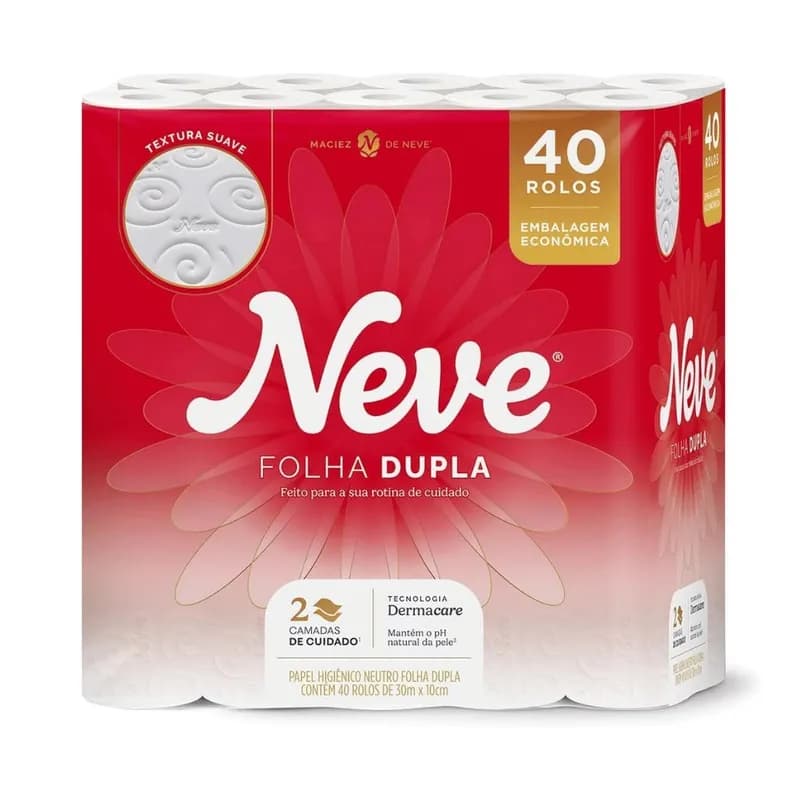 Papel Higiênico Neve Toque de Seda Folha Dupla