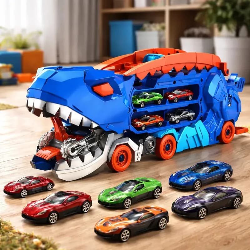 Caminhão Dinossauro Transportador de Carrinhos